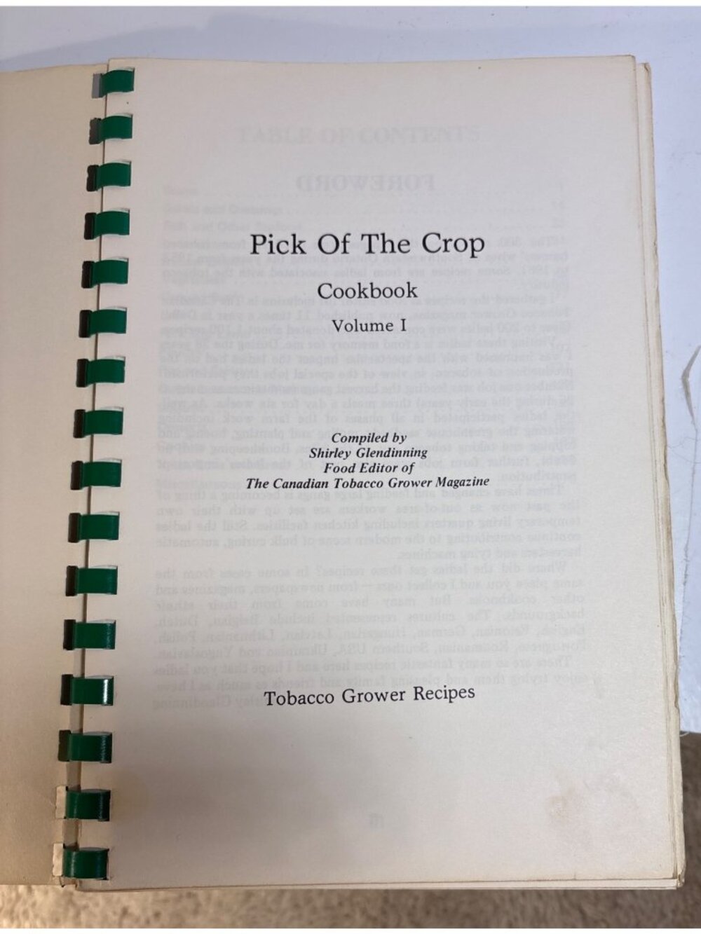 Pick Of The Crop Cookbook Canadian Tobacco Grower Recipes Spiral Bound 1982 - Picture 2 of 5
